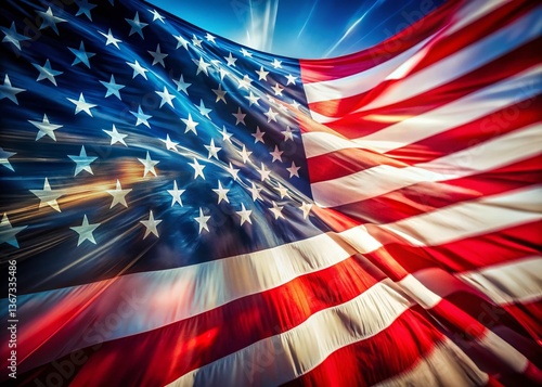 American Flag, Long Exposure Photography, Patriotism, Stars and Stripes, USA