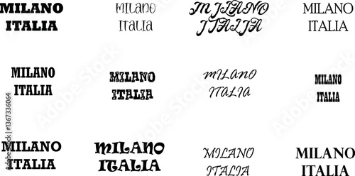 italian, italy, european, logo, building, sign, word, traditional, milano, text, vector, milan, font, travel, gate, arch, round, della, magnet, sticker, black, gothic, souvenir, architecture, cathedra