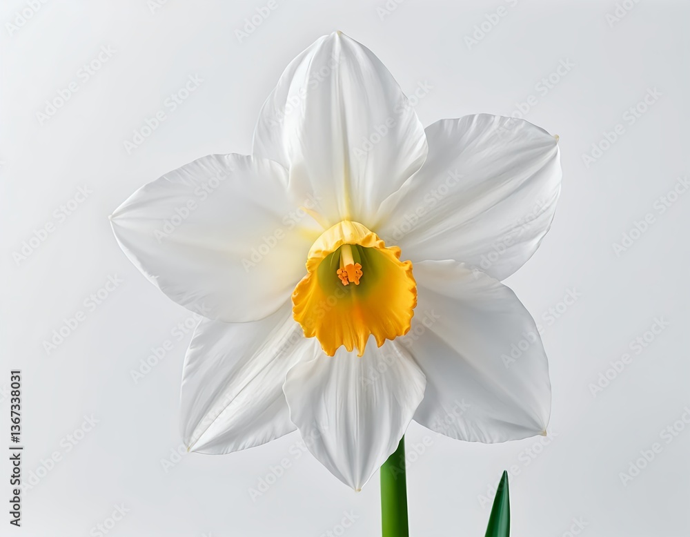 Obraz premium Single White Daffodil Flower