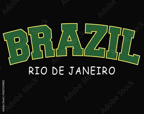 Brazil Brasil rio flag trending retro carnival footie football green trend stars trending Fashion Vector Varsity Cute Trending T-shirt Apparel  logo slogan graphic artwork typography tote badge emblem