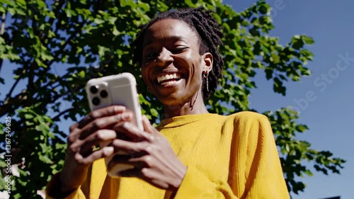 The Woman Smiling Outdoors
