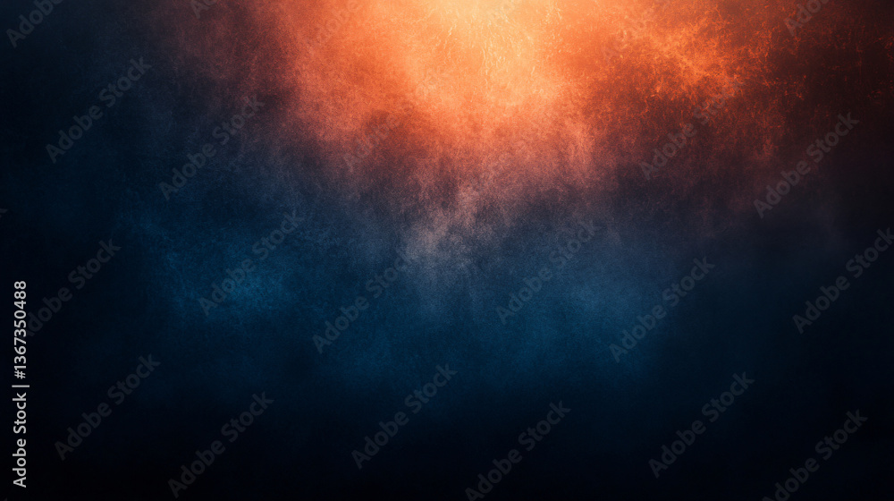 Fototapeta premium Striking dark blue and orange background with a beautiful gradual color change creating a bold and dynamic visual impact for artistic expression.