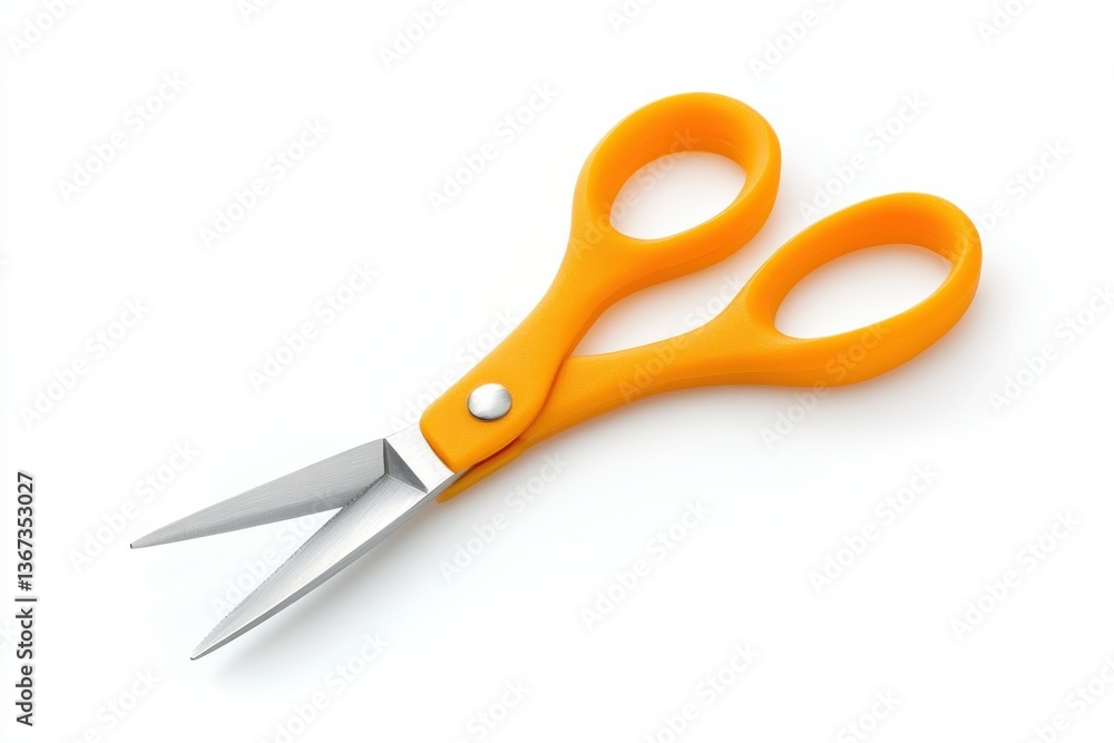 Bright orange scissors on a clean white background, ideal for crafting and precision cutting isolated on transparent background Bright orange scissors on a clean white background, ideal for crafting and precision cutting isolated on transparent background
