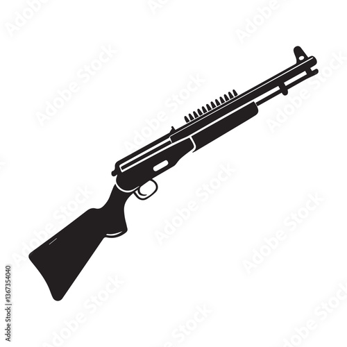 Riffle silhouette vector design white background