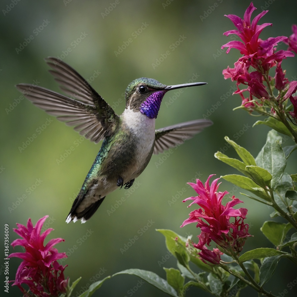 Fototapeta premium hummingbird and flower
