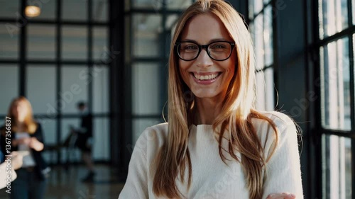 The Cheerful Businesswoman Smiling