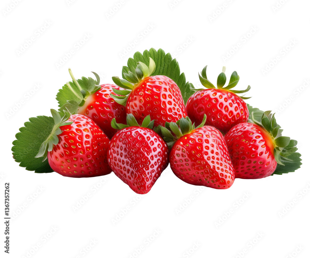 plusieurs fraises isolées sur un fond blanc plusieurs fraises isolées sur un fond blanc