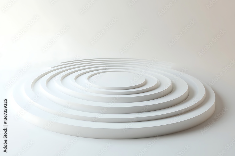 Obraz premium Geometric White Stage Platform Design