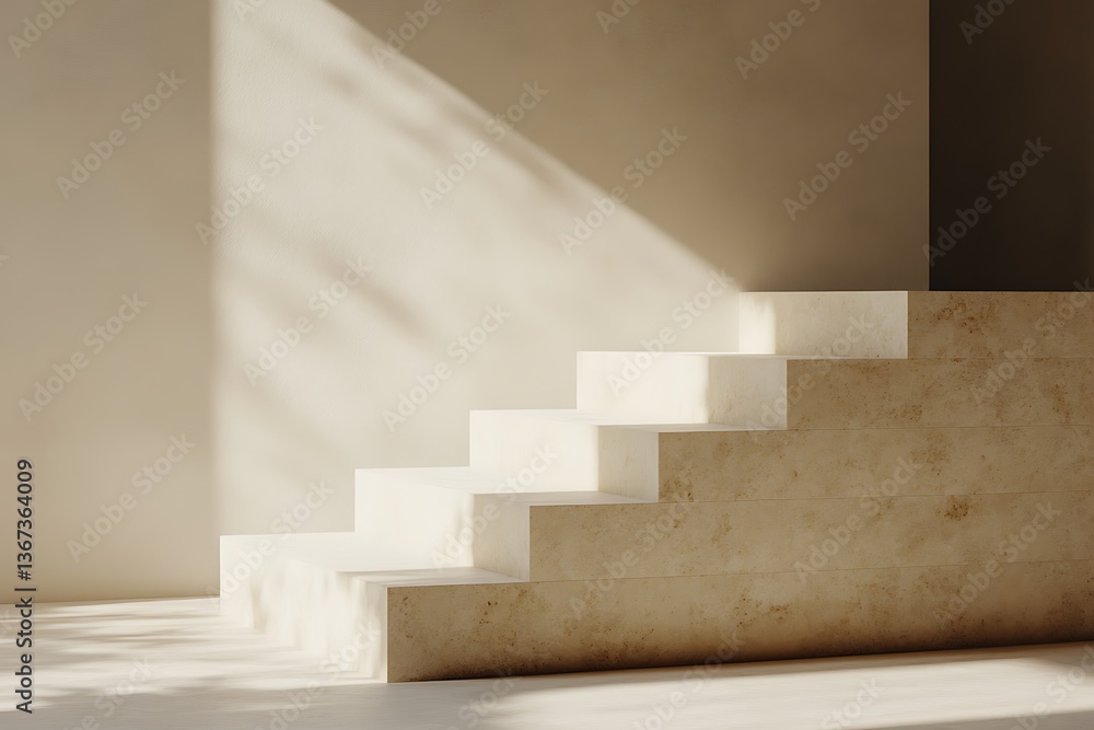 Minimalist Beige Steps Display Background Minimalist Beige Steps Display Background