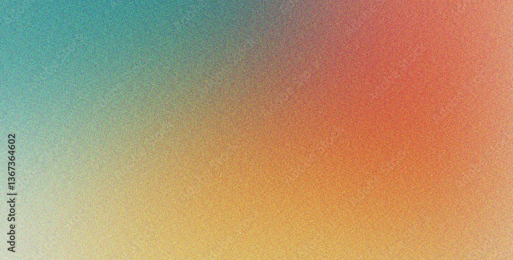 Fototapeta premium Abstract Cyan Yellow Peach style with effect texture and gradient blur noise soft, grainy, minimal