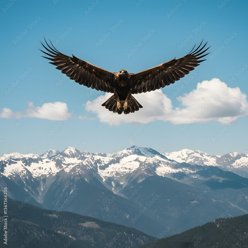Obraz premium The Powerful Eagle Soaring High in the Sky