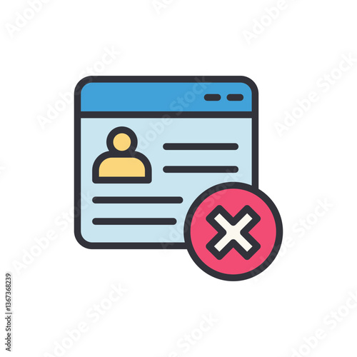 Online blacklist colored icons, minimalist vector illustration ,simple transparent graphic element .Isolated on white background