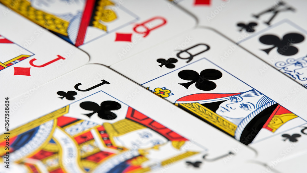 playing cards diamonds and clubs with shallow depth of field playing cards diamonds and clubs with shallow depth of field