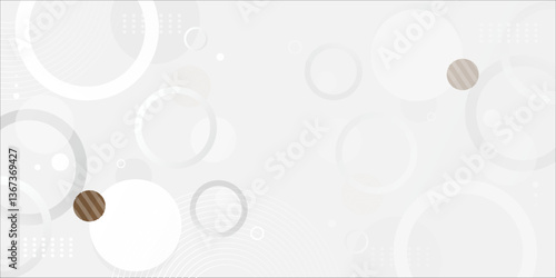 White and grey circle banner background. Vector abstract graphic design banner pattern background template.