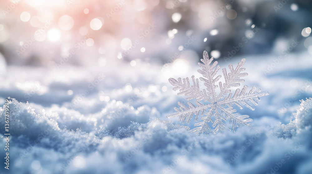 Delicate snowflakes descending in winter, capturing the essence of a serene holiday moment. Delicate snowflakes descending in winter, capturing the essence of a serene holiday moment.
