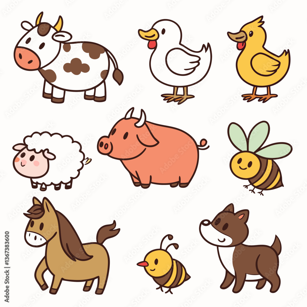 set of farm animals set of farm animals