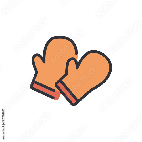 Glove colored icons, minimalist vector illustration ,simple transparent graphic element .Isolated on white background