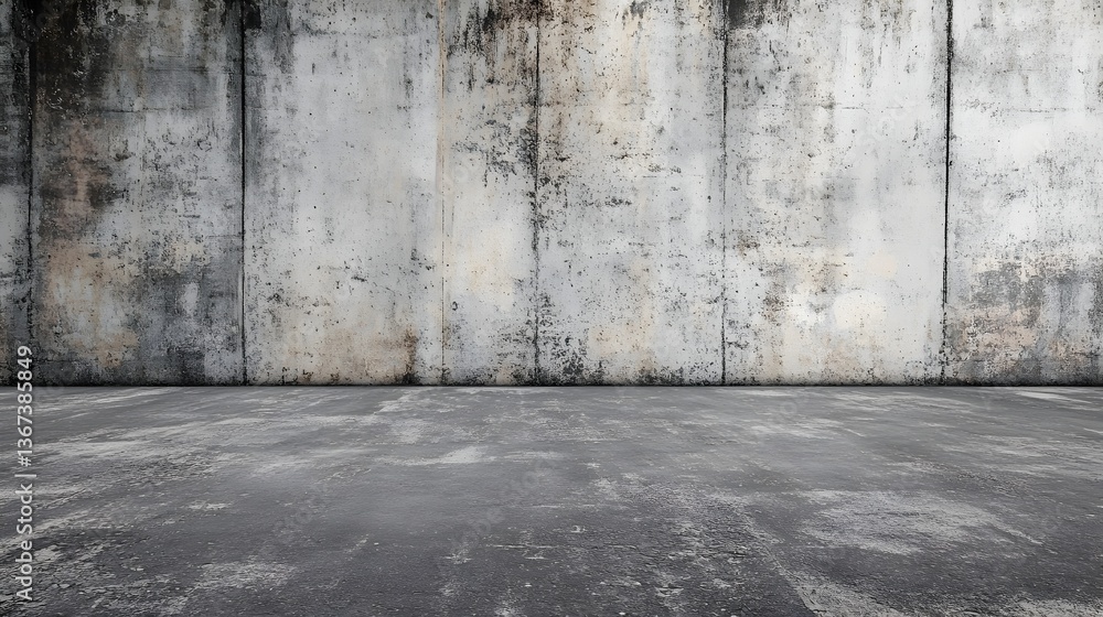 A grunge-style image shows a weathered concrete wall and floor ideal for urban or industrial design backgrounds. A grunge-style image shows a weathered concrete wall and floor ideal for urban or industrial design backgrounds.