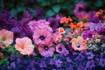 A border of vibrant pinks and purples contrasting against a dark background