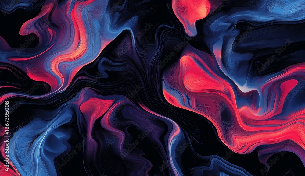 Abstract fluid art, vibrant colors swirling on dark background Abstract fluid art, vibrant colors swirling on dark background