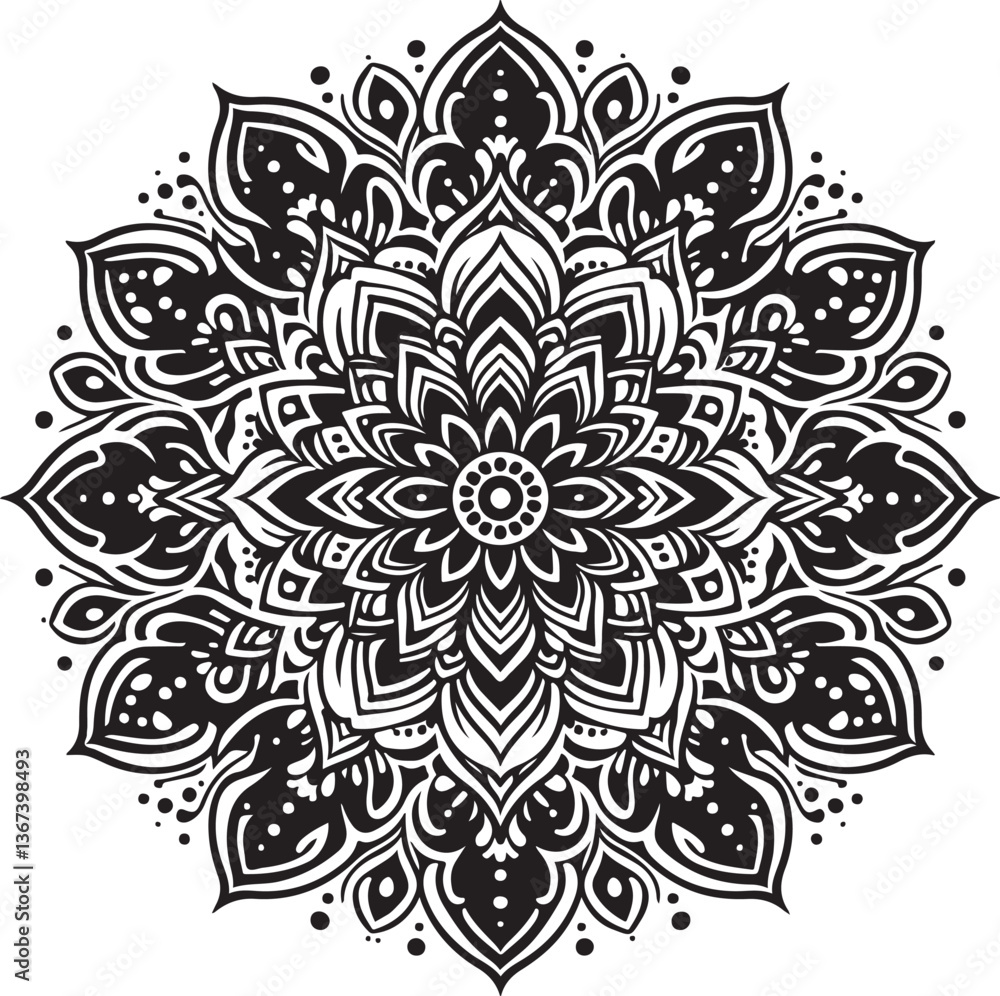 Creative Luxury Decorative Minimal Floral Mandala Icon Silhouette Vector Illustration Creative Luxury Decorative Minimal Floral Mandala Icon Silhouette Vector Illustration