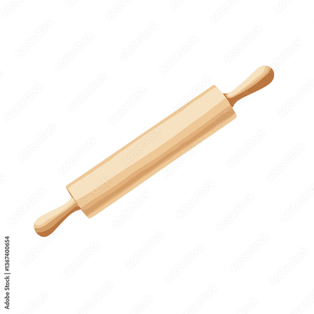 Wooden rolling pin on a white background Wooden rolling pin on a white background