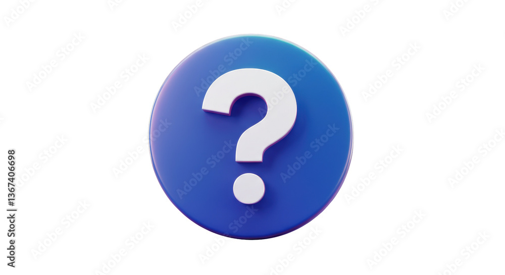 Isolated Question Mark on Blue Orb Isolated Question Mark on Blue Orb