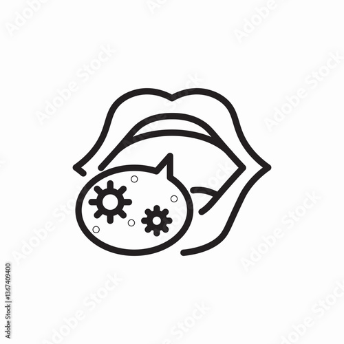 bad breath icon vector sign