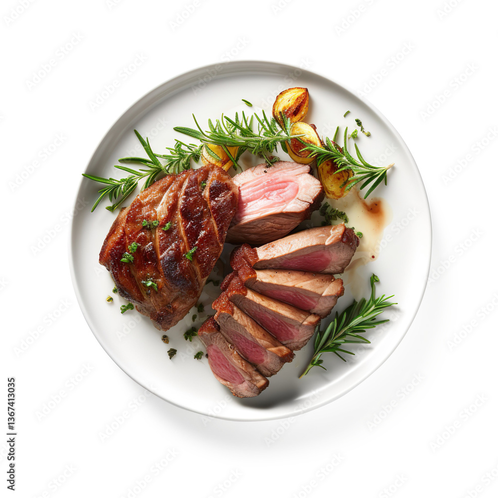 lamb dishes on a plate on a transparent background lamb dishes on a plate on a transparent background