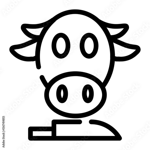 slaughter cattle cut line icon