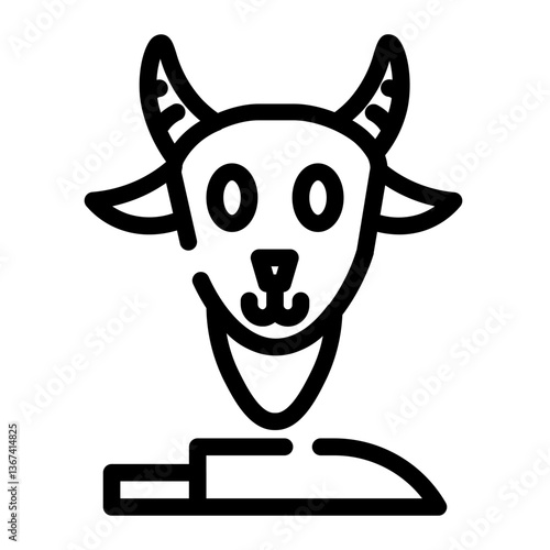 slaughter lamb cut line icon