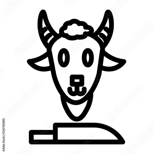 slaughter goat line icon