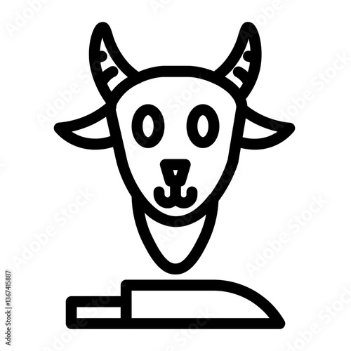 slaughter lamb line icon