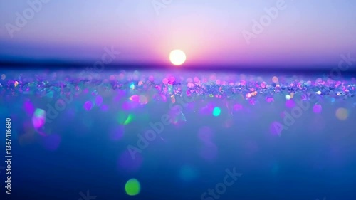 Purple and Blue Glitter Sunset Horizon