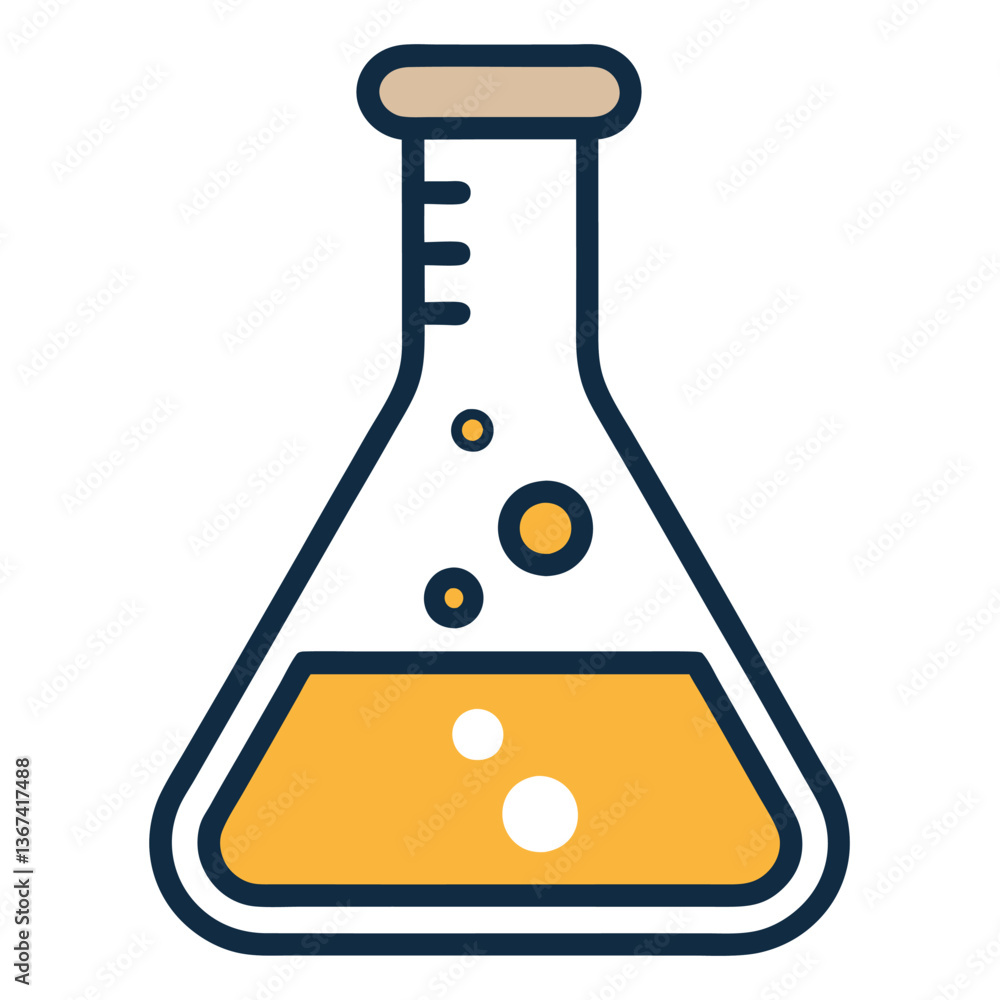 A minimalist laboratory flask icon. A minimalist laboratory flask icon.
