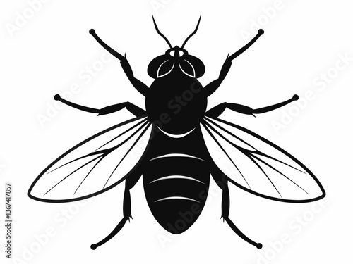 Botfly silhouette vector. Vector illustration of the big fly. flies vector clipart