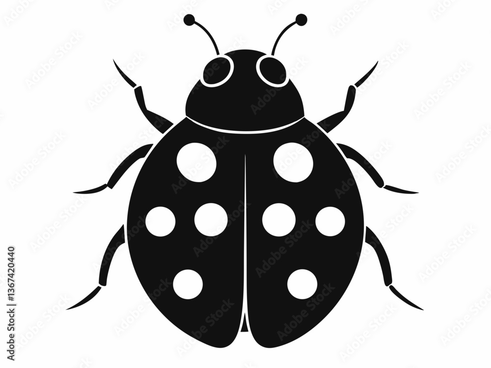 Black and white ladybug silhouette. ladybug icon clipart. Black and white ladybug silhouette. ladybug icon clipart.