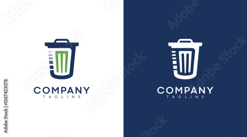 Letter JM monogram logo design. Bin, Junk, waste logo design