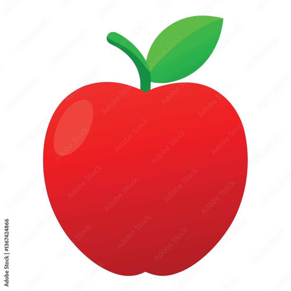 3d digital illustration of a shiny red apple. 3d digital illustration of a shiny red apple.