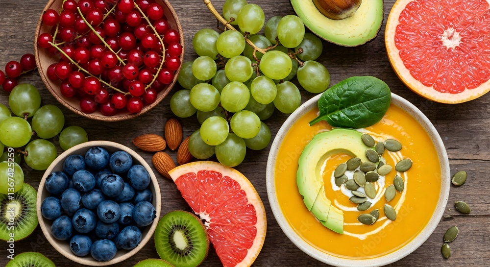 Healthy Smoothie Bowl with Fresh Fruits and Nuts | Vibrant Superfood Breakfast Healthy Smoothie Bowl with Fresh Fruits and Nuts | Vibrant Superfood Breakfast