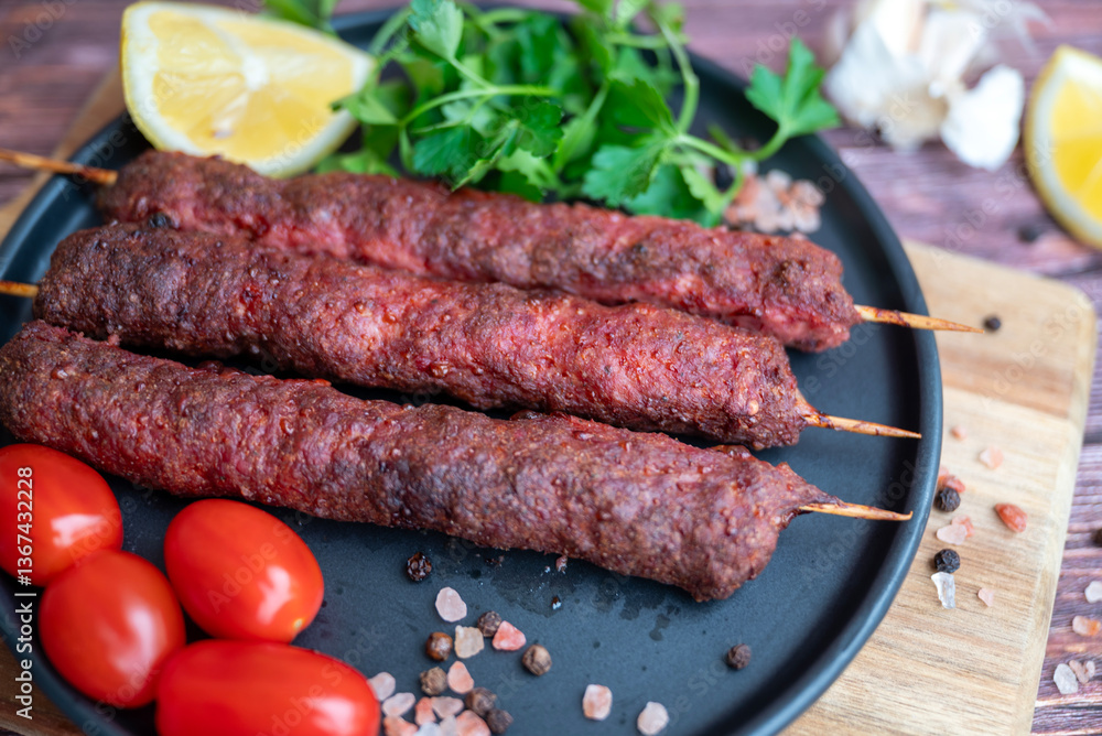 Turkish adana shish kebab skewers Turkish adana shish kebab skewers