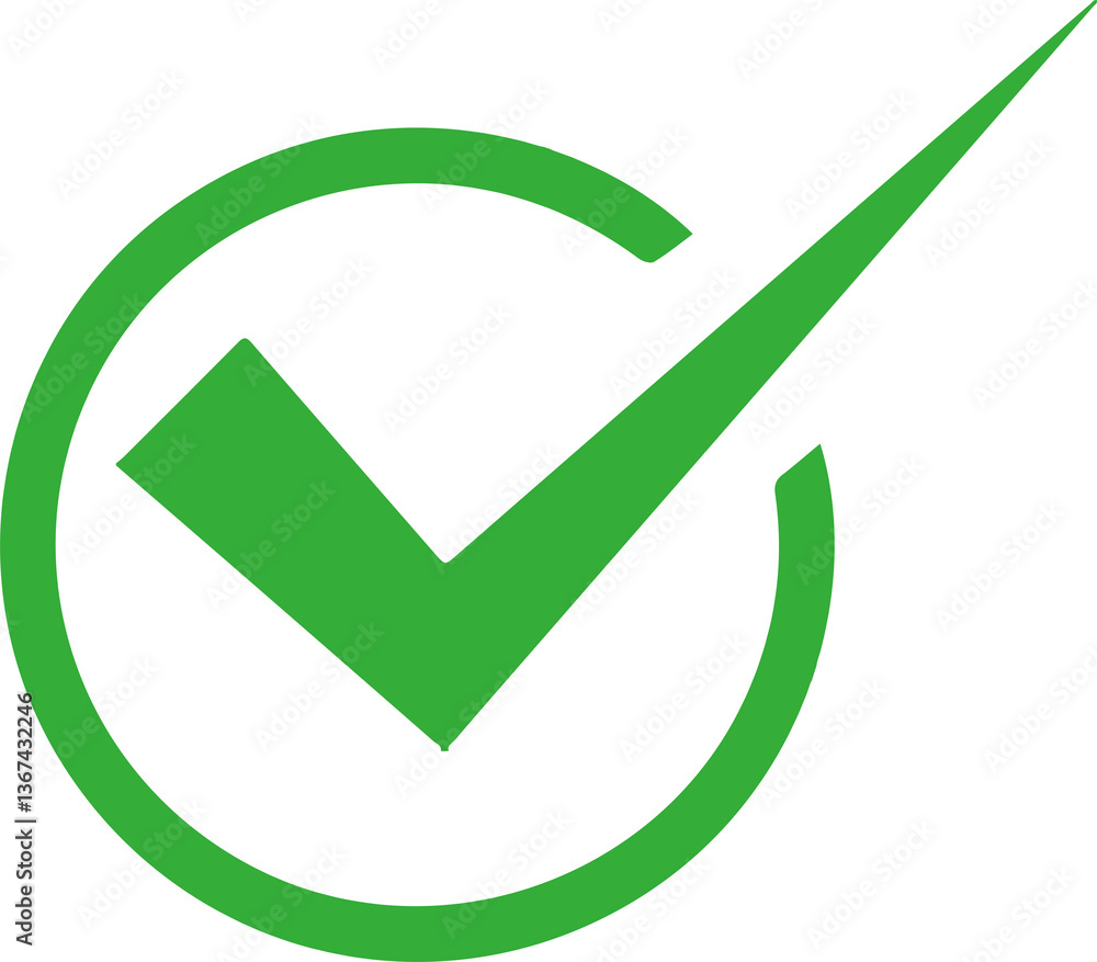 Green checkmark tick icon. Green checkmark tick icon.