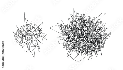 Hand drawn scribble lines. black pen line pattern. rouge scratched texture with black lines. scribble background