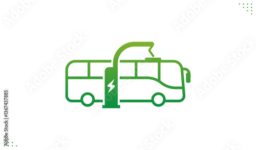 Wallpaper Mural Electric bus, charging station. Recharger station. Friendly eco energy. Sustainable green energy. Vector illustration Torontodigital.ca