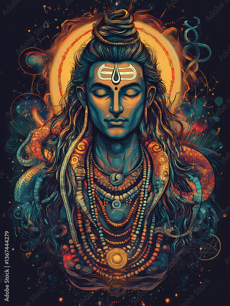 Lord shiva digital art illustration Lord shiva digital art illustration