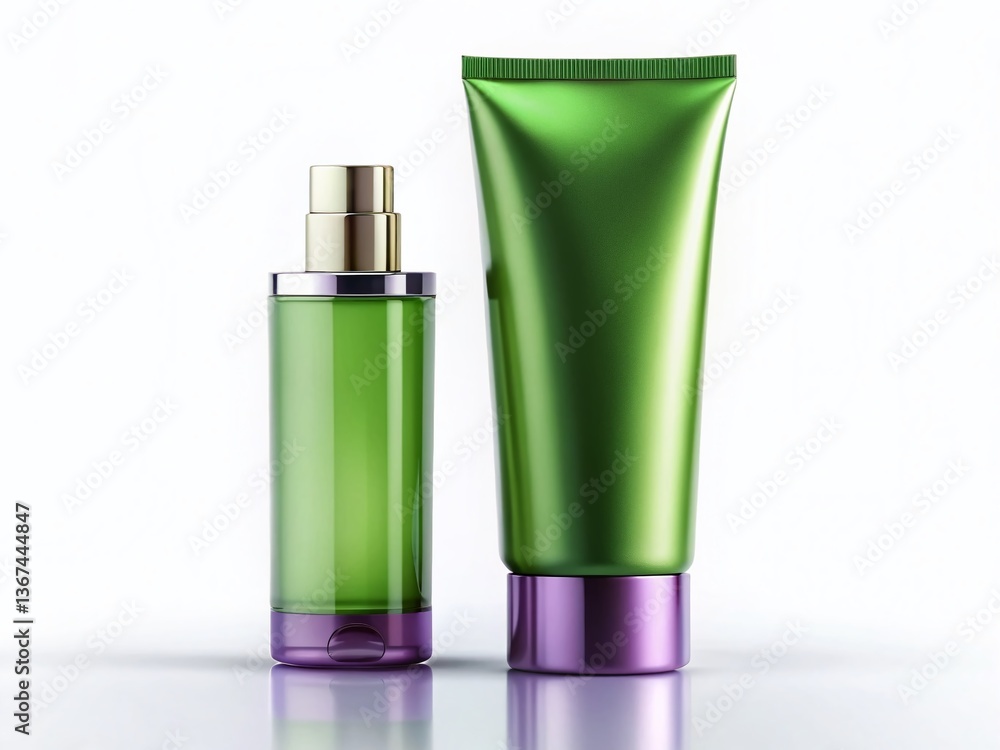 Cosmetic Bottle Tube Mockup: Isolated White Background, Left-Aligned Product Shot with Ample Copy Space for Branding Cosmetic Bottle Tube Mockup: Isolated White Background, Left-Aligned Product Shot with Ample Copy Space for Branding