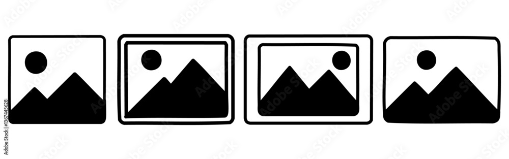 panorama vector illustration set of image pics button icon design panorama vector illustration set of image pics button icon design