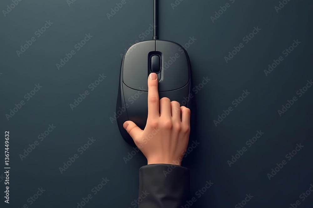 A person s hand using a computer mouse A person s hand using a computer mouse