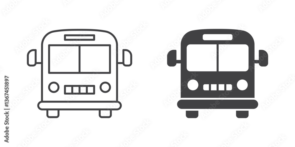 Bus icon in flat style. Autobus vector illustration on isolated background. Transport sign business concept. Bus icon in flat style. Autobus vector illustration on isolated background. Transport sign business concept.