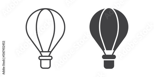 Hot air balloon icon in flat style. Aerostat vector illustration on isolated background. Transport sign business concept.